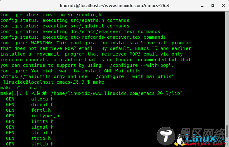 CentOS 7.6下源码安装Emacs 26.3
