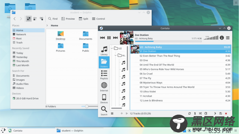 图 4: 安装了 KDE Plasma 的 Kubuntu 操作系统。
