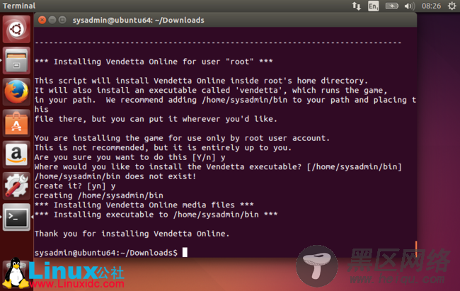 Ubuntu 14.04上安装Vendetta Online