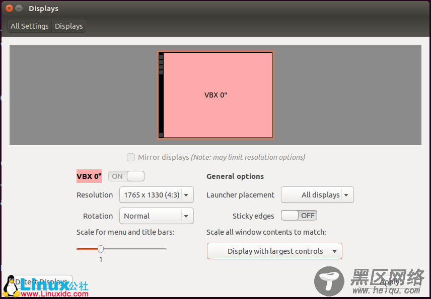 Ubuntu 14.04 LTS Display and Unity Settings