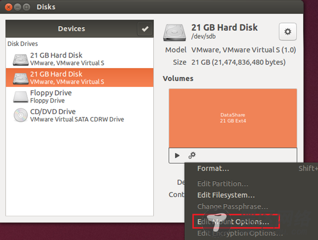 在Ubuntu下用桌面图形界面挂载分区