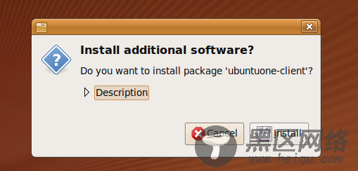 Install window for ubuntuone-client