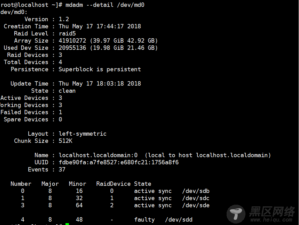 Linux下实现最常用的磁盘阵列RAID5