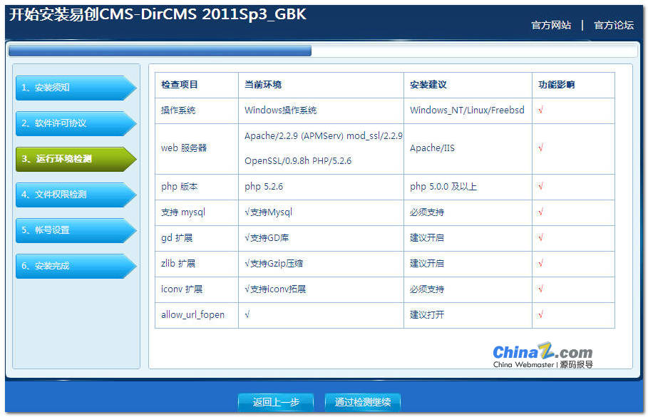 Dircms地方流派系统安装图文教程