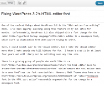 修改Wordpress 3.2 HTML 编辑器的字体