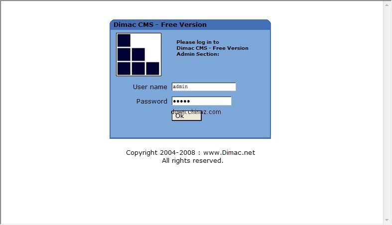 最简单的CMS：Dimac CMS.NET
