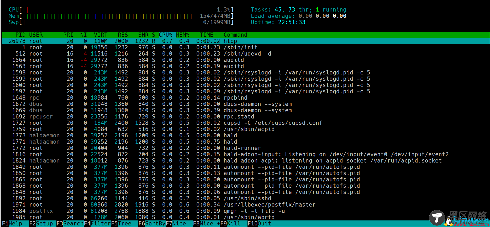 Linux htop命令使用详解