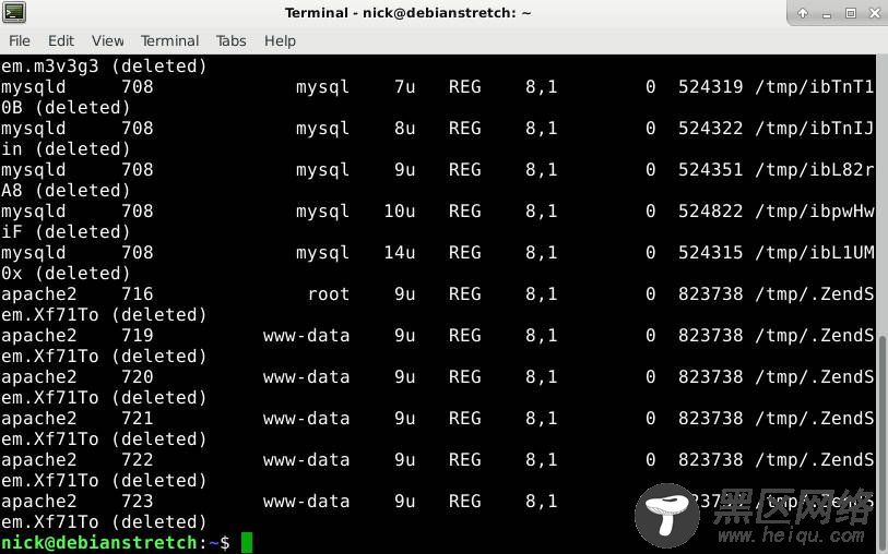 Check processes for deleted files