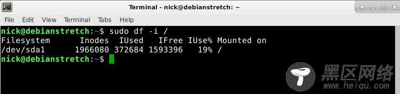 Linux check filesystem inodes