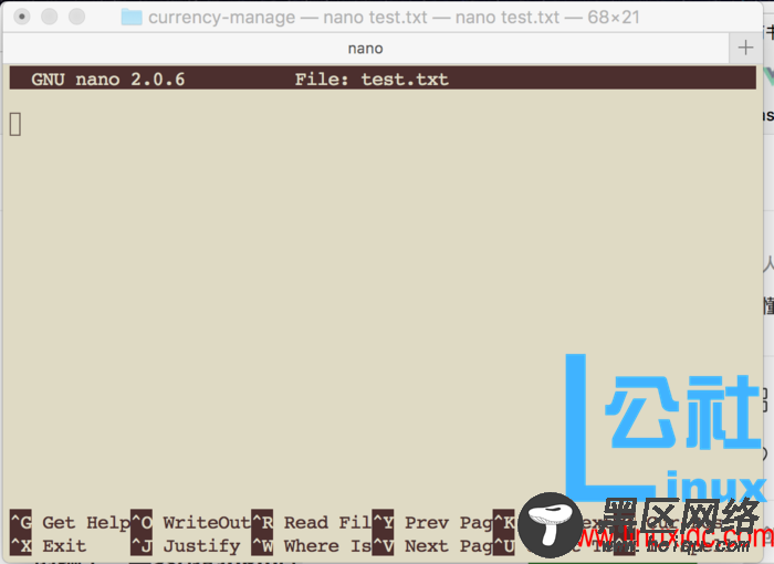 Linux下nano文本编辑器基本使用