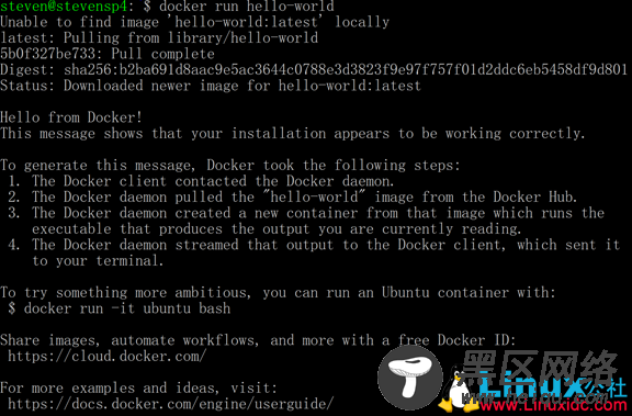 Windows 10的Ubuntu bash中运行Docker