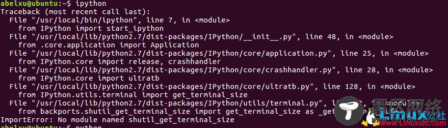 安装IPython报错“ImportError: No module named shutil