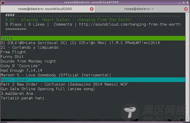 在Linux命令行播放音乐：SoundCloud