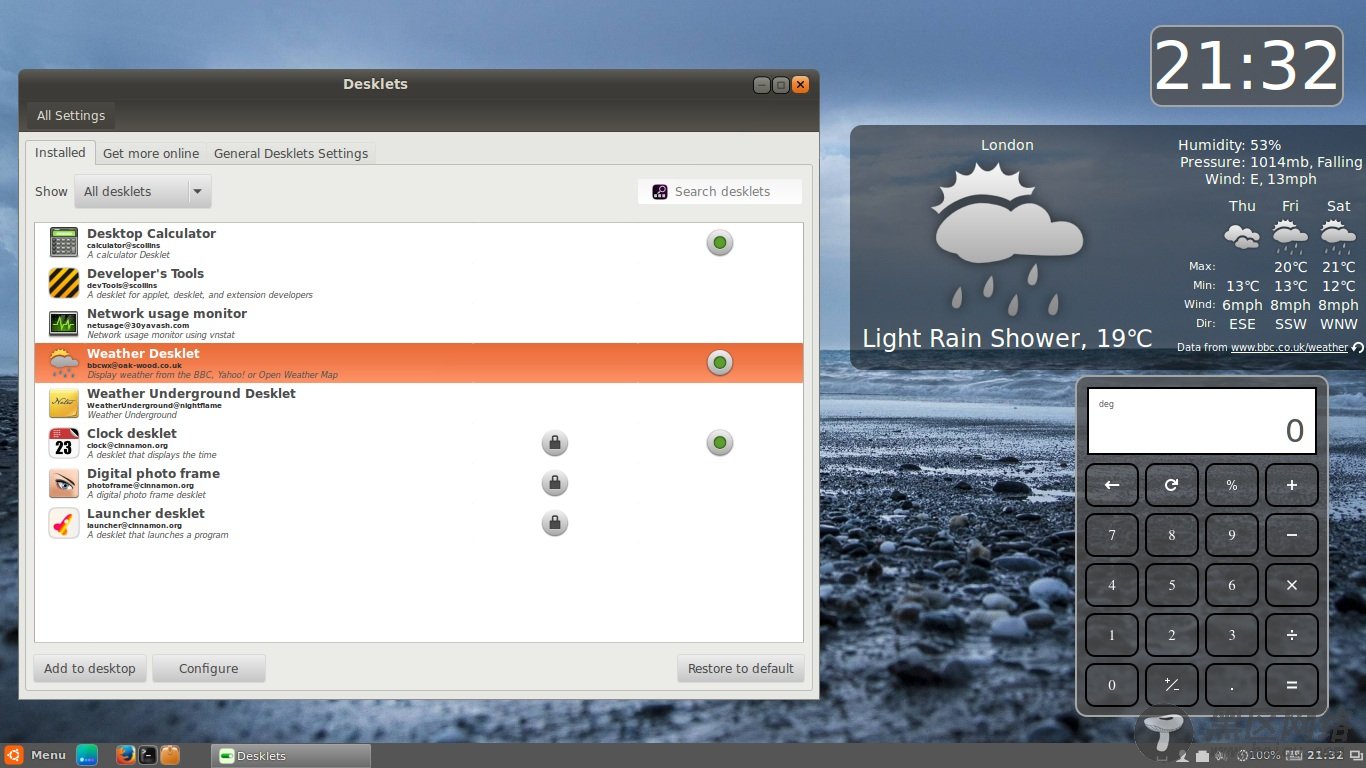 在你的Ubuntu 14.04/12.04上安装Cinnamon桌面环境-效果图-插件