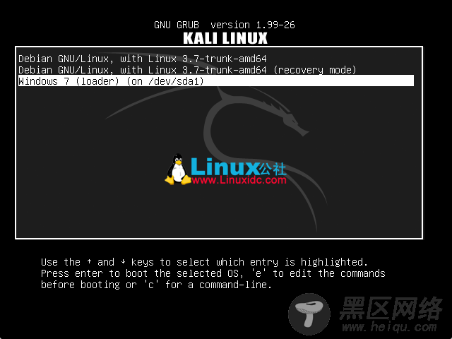 Kali和Windows双引导