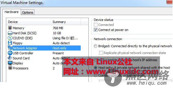 关于Win7与虚拟机Linux互通ping的网络设置