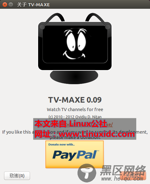 网络电视软件 TV-Maxe 0.09 发布附Ubuntu及衍生版安装PPA
