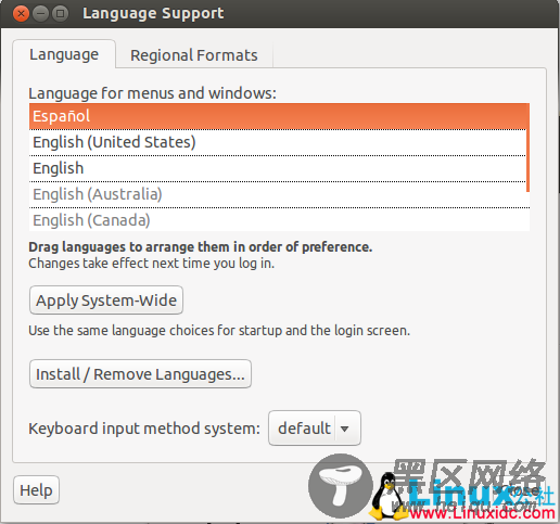 更改 Ubuntu 使用语言