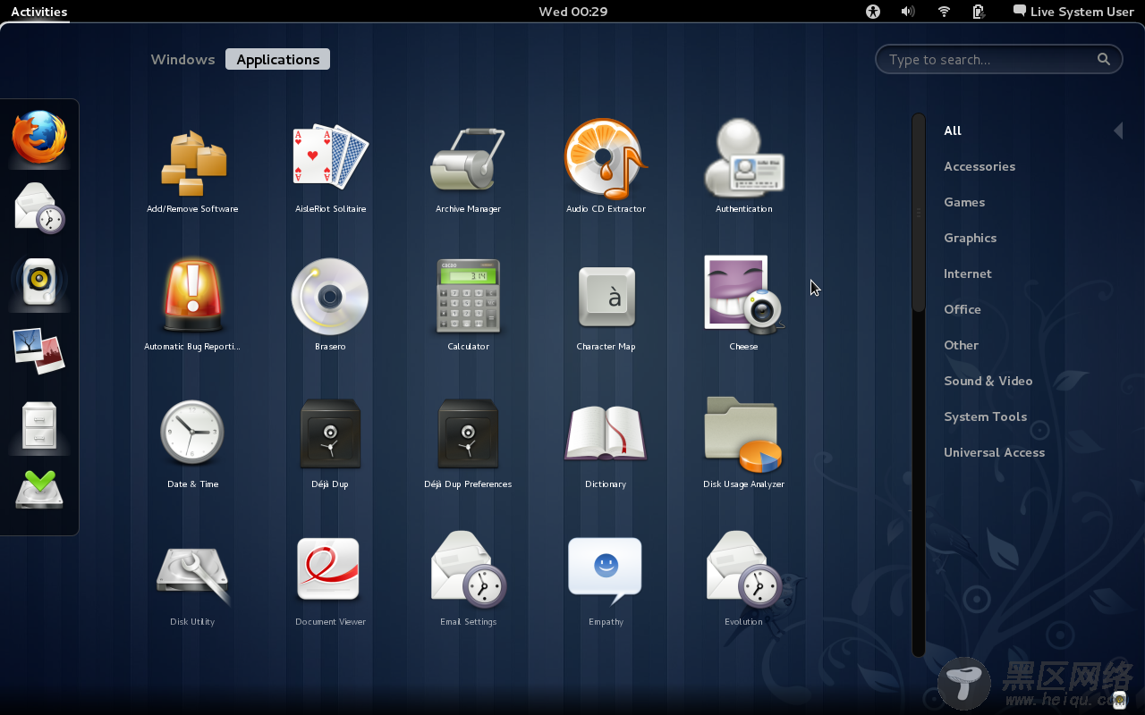 Fedora 15,Fedora 15桌面，Fedora 15桌面截图