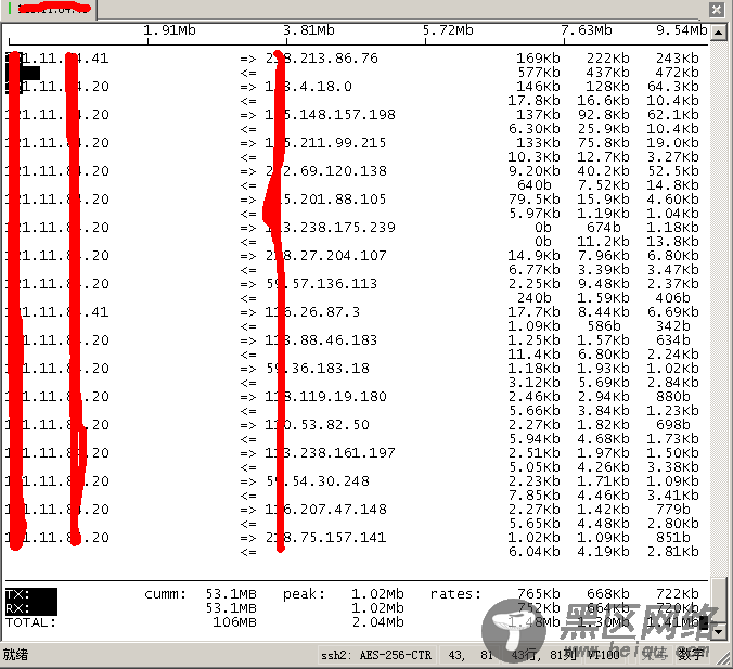 Linux下监控网卡流量的软件iftop