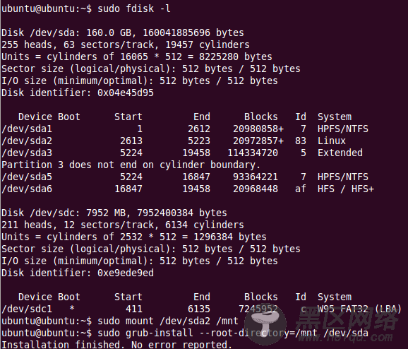 Ubuntu 10.10 GRUB2 修复与引导Snow Leopard配置