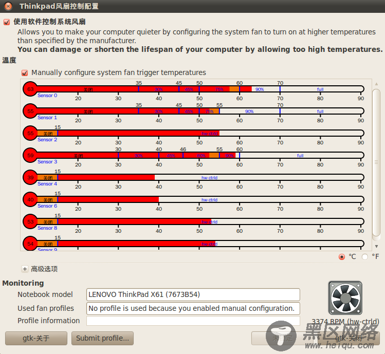 Ubuntu下ThinkPad X61风扇控制软件TPfan