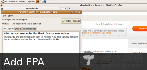 Install window for ubuntuone-client