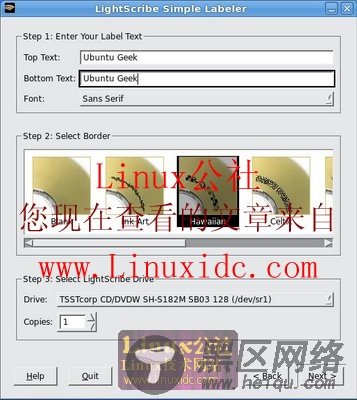 Ubuntu下用LaCie LightScribe Labeler进行光雕盘刻录[图文]