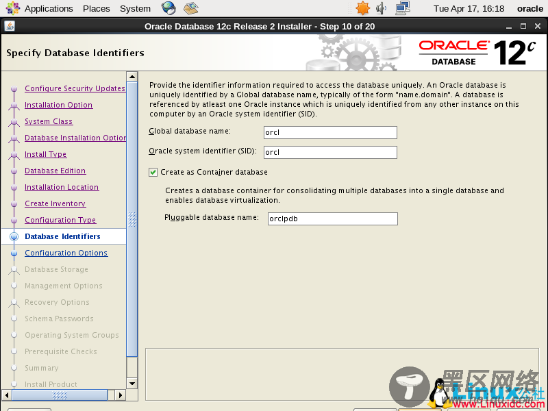 CentOS 6.9 下 Oracle Database 12c Release 2安装过程详解