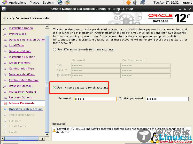 CentOS 6.9 下 Oracle Database 12c Release 2安装过程详解