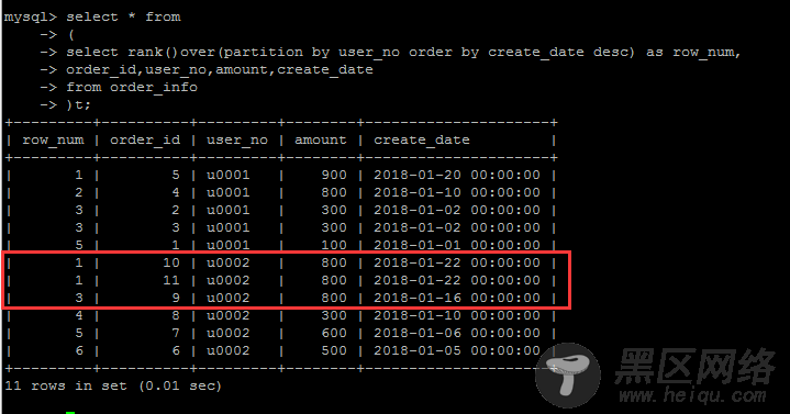 MySQL 8.0 新增SQL语法对窗口函数和CTE的支持