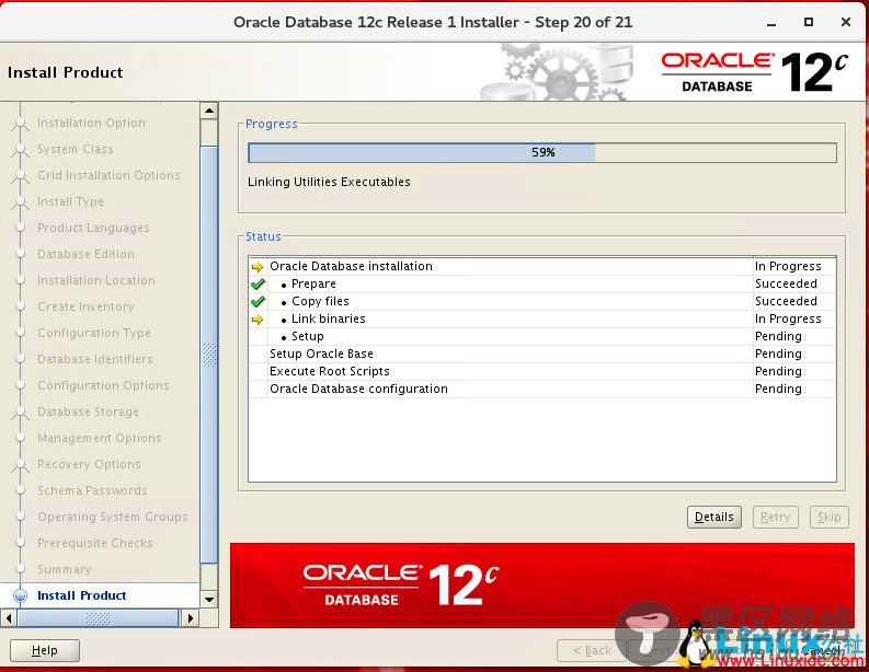 Oracle Linux 7.4 安装 Oracle 12C