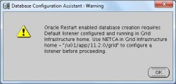 default listener is not configured in grid infrastructure hom