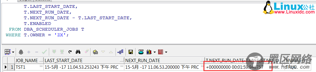 Oracle Scheduler中的repeat
