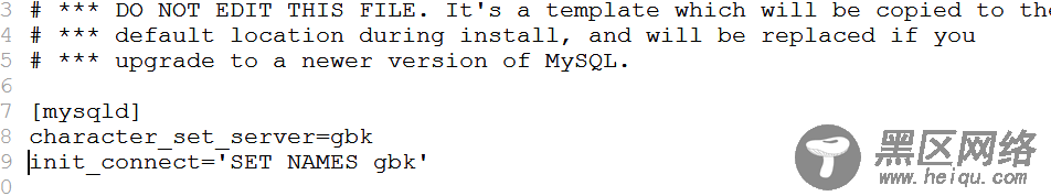 MySQL设置数据库的默认编码