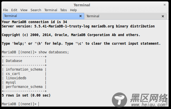 mysql to mariadb database migrated