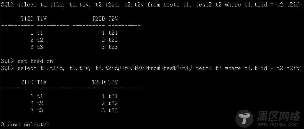 SQLPLUS中的feedback设置