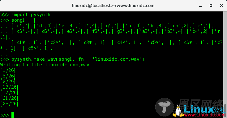 Python3使用PySynth制作音乐