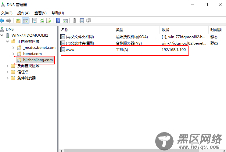 Windows server 2016搭建DNS服务