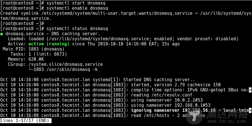 如何在CentOS/RHEL 8/7上使用dnsmasq部署DNS/DHCP服务器