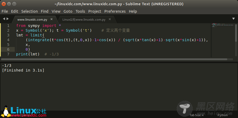 应用Python的SymPy库解决高等数学及线性代数