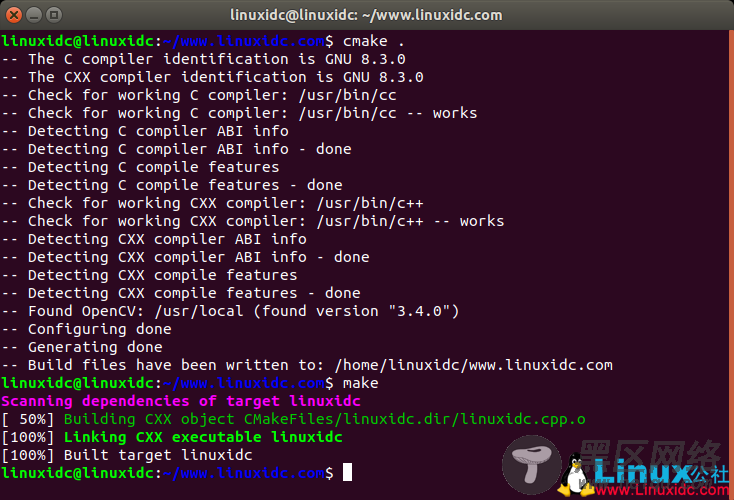 Ubuntu 18.04下OpenCV测试代码