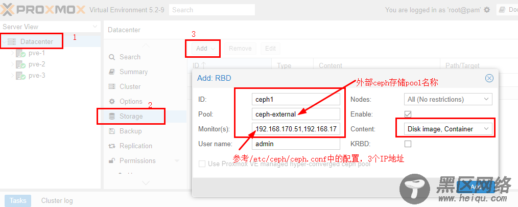 ProxmoxVE V5.2使用外部ceph存储（luminous）详解