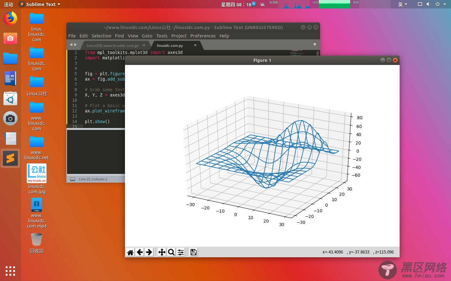 Python 使用 matplotlib绘制3D图形