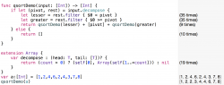 Swift实现的快速排序及sorted方法的对比