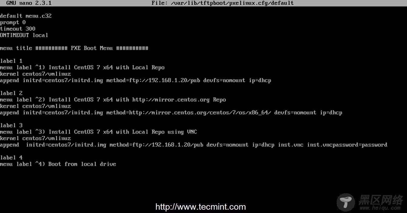 Configure PXE Server