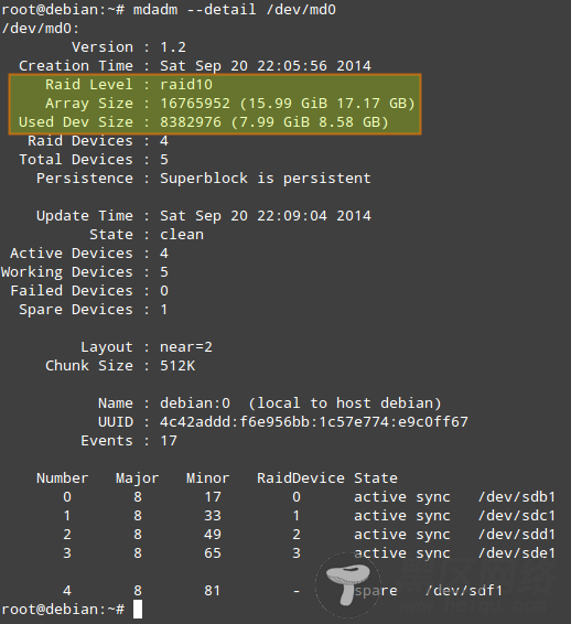 如何在Linux上构建 RAID 10阵列
