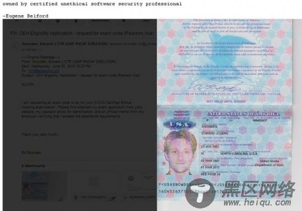 美道德黑客认证组织被黑 斯诺登个人护照曝光