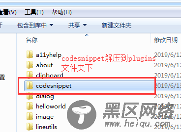 codesnippet解压到plugins文件夹内