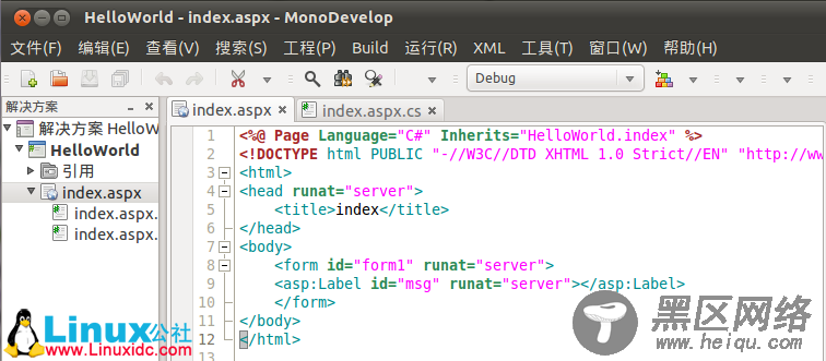 Ubuntu 11.04+Mono+Nginx运行Asp.net之HelloWorld